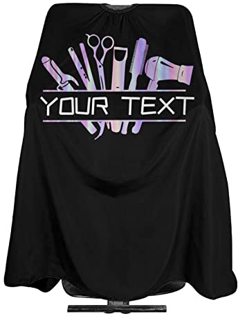 Custom Waterproof Barber Cape Hairdresser Cape, Add Your Photo Text Personalized Colorful Barber Tools Salon Cape for Men, Customized Hair Cutting Cape for Home Salon Barbershop