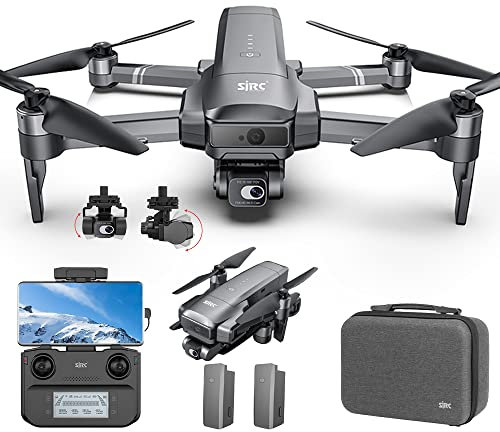X-Verse SJRC F22S 4K PRO Drohne mit Kameras 4K, Fernbedienung 3km, Hindernis Vermeidung, 2 Achsen Gimbal+EIS+Repeater, Professionelle Faltbarer Quadcopter(2 Batterien)