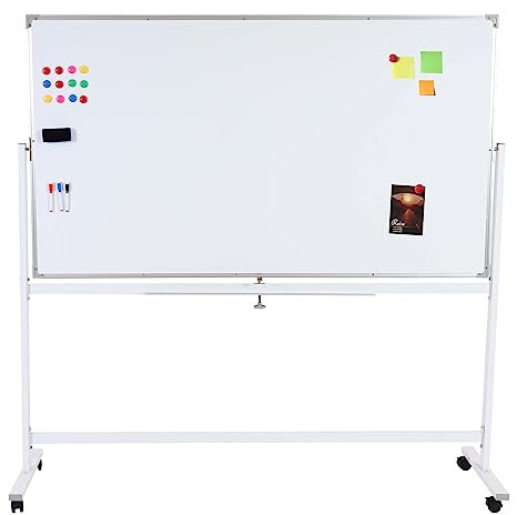 Whiteboard HWC-C85, Magnettafel Memoboard Pinnwand, mobil rollbar inkl. Zubehör - 180x100cm