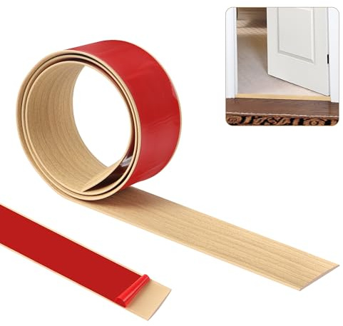 100cm×5cm Übergangsleiste Selbstklebend，Vinylboden Bodenbelag Türleiste Selbstklebend，Türschwellen Leiste，Flacher Laminatprofil-Bodenbelag-Randstreifen(Eichenkorn)