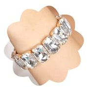 Xerling Wedding Square Crystal Stretch Bracelets Bridal Rhinestones Bangle Bracelets Sparkle Elastic Hand Chain Jewelry for Women (Gold)