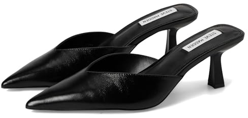 Steve Madden Women's Mod Mule, Black Leather, 10