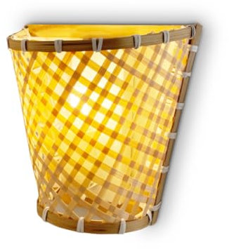 Alpinaluz Aplique de Pared Rústica de Mimbre, Bambú y Madera con Diseño Nórdico E27 para Salón Pasillo Cabecera y Dormitorio