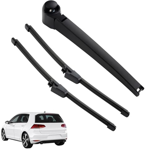 ZIGefofo Juego de Limpiaparabrisas para VW Golf 5 | 2 Piezas Limpiaparabrisas Trasero de Coche y 1 Piezas Brazos de Limpiaparabrisas Compatible con VW Polo MK4 2002-2009, VW Golf MK5 2003-2009