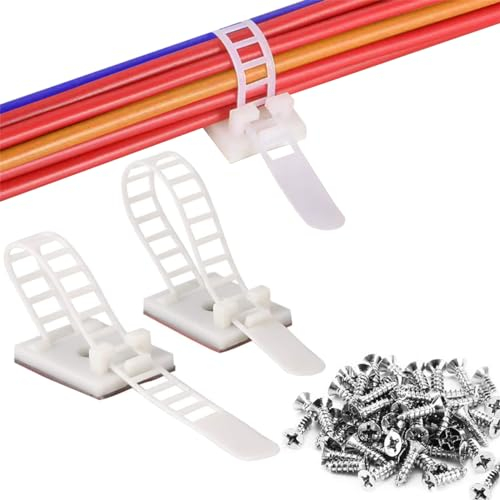 Kabelclips Kabelklemmen, Kabelhalter - 30 Stück(2 Größen), Selbstklebende Kabelbefestigung mit Klebstoff Unterlage, 3M Selbstklebende Kabelklemmen für Kabelmanagement am Schreibtisch im Home, Office