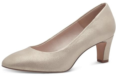 Tamaris Damen Klassische Pumps, Frauen Pumps,TOUCHit-Fußbett,beige,Lack,rot,rosa,atmungs-aktiv,bequem,bequemlichkeit,breit,Champagne,39 EU