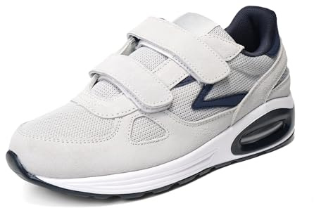 STRAPPO SOFT Scarpe Uomo con Chiusura Ortopediche Comode Sneakers Estive Senza Lacci Antiscivolo da Camminare Passeggio Sportiva Ginnastica per Anziani STR0124 Grigio Chiaro 41