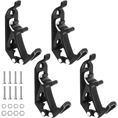 eROOSY 4 Stück Schaufelhalterung für Dachträger, Dachträger Klemmen Zubehör, Dachträger Zubehör Schaufelhalter, Metall Gummi Dachträgerklemmen mit Befestigungsschraube und Muttern (Schwarz)