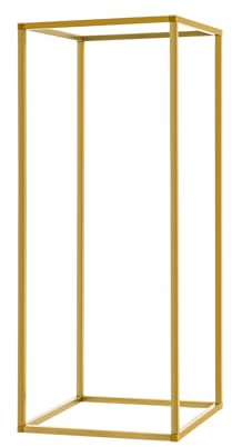 JAYEUW Blumenregal Dekoständer Blumenständer 10er Set Pflanzenständer mit Metallgestell Rechteckiger Blume Metallrahmen Hintergrund Ständer für Hochzeit Geburtstag Party 24*24*60cm Goldene