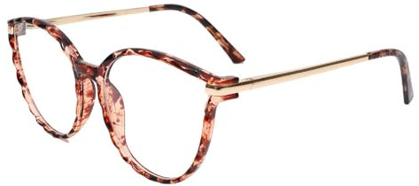 AOOLIA Blaulichtfilter Brille ohne Stärke, TR90 Modebrille Leicht für Damen | Mode Computerbrille UV-Schutz Blue Light Glasses mit Federscharnier