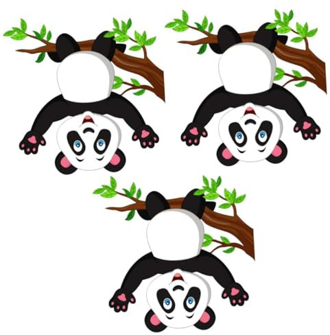 GARVALON 3stücke Pvc Panda Wandsticker Für Kinderzimmer Selbstklebende Dekoration Tiermotiv Für Wände Fenster Und Einfache Anwendung Sicher Und Praktisch