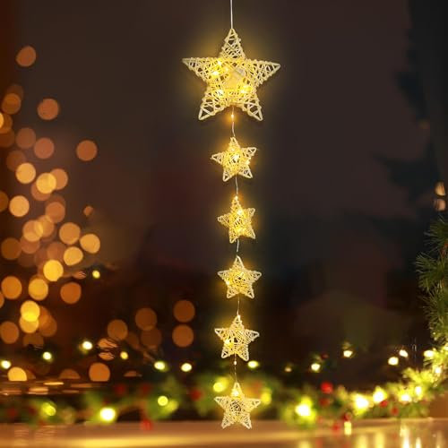 Led Weihnachtsstern Beleuchtung, Weihnachtsdeko für Fenster und Balkon, Lichterkette Innen, Weihnachten, Fensterdekoration