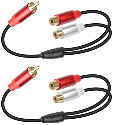 YANBORONSN Répartiteur RCA Y, câble audio RCA 1 mâle vers 2 femelles, pour téléviseurs, lecteurs DVD/Blu-ray, amplificateurs et autres appareils 0,3 M (2 Pack)