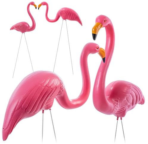 KADAX 2 figuras de flamenco de jardín, 83 cm, figura decorativa, flamenco, figura de jardín de plástico para jardín de aves exóticas, figura de estanque rosa, decoración de jardín para estanque (2