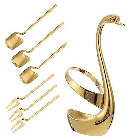 NAMOARLY Cubiertos De Acero Inoxidable De Tenedores De Fruta Base De Cisne Para Almacenamiento De Vajilla Utensilios De Cocina Para Uso Diario