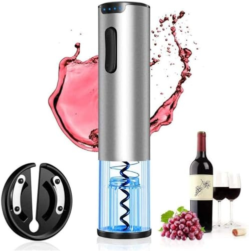 Electric Wine Opener Automatic Wine Corkscrew One-Click Button Electric Corkscrew Rechargeable Wine Bottle Openers with LED Light for Home Party Restaurant