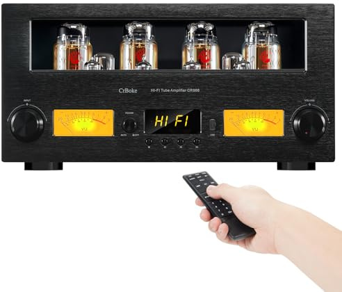 CrBoke CR988 Hi-End Class A KT88 X 4 Push-Pull Tube Amplifier with Built-in LDAC Bluetooth Balanced(XLR) Input and Active Subwoofer Output