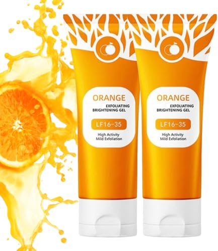 2PC Gels Blanchissants Exfoliants à L'orange, Gel Blanchissant Pour Le Corps éclaircissant La Peau, Gel Blanchissant Exfoliant Pour Le Visage Pour Tous Peau, Orange Exfoliating Whitening Gels