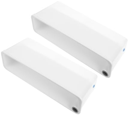 NULYLU Jardinières Rectangulaires en Plastique Blanc Entretien Facile Lot de 2 à Arrosage Automatique, Design Gain de Place pour Balcon et Intérieur