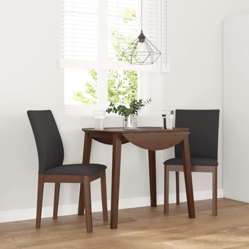 LoogCape Esszimmerstühle mit Kissen, 2er-Set, Braun, Massivholz Gummibaum, Ergonomisches Design für Esszimmer und Küche, Stabile Holzstühle