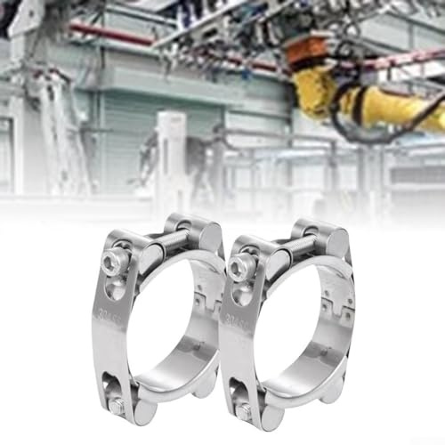 Desiumite Stainless Steel T-Bolt Hose Clamp 30-60mm for Turbo Pressure Hoses, High Pressure Engine and Exhaust Pipe Repair, BSI Compliant, 2-Pack(35-45mm)
