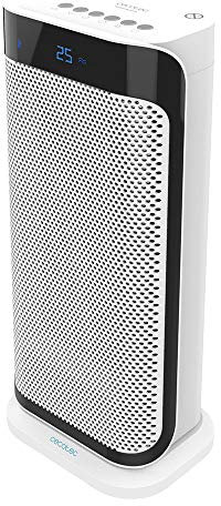 Cecotec Calefactor Cerámico Ready Warm 6600 Ceramic Style Smart. Potencia 2000 W, Pantalla LED frontal, 3 Modos de funcionamiento, Temporizador 8h, Oscilación, Mando a distancia