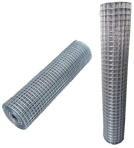 2ft x 49ft Welded Mesh Galvanised Steel Wire 15M Heavy Duty 25x25mm Mesh Size Fence 0.9mm Wire Diameter for Garden Fencing Netting Guard Barrier Block Rats Rodent Animals Protect Chicken Rabbit