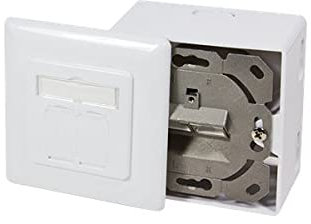 DINIC Cat.6/5 Netzwerkdose zweifach RJ45 inkl. Aufputzgehäuse