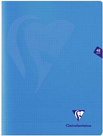 Clairefontaine 323312C - Packung mit 10 Heften Mimesys DIN A4+, 24x32cm, 24 Blatt kariert, 90g, Einband PP, Blau, 1 Pack