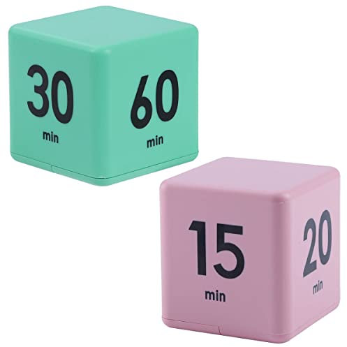 Temporizadores De Cubo De 2 Piezas, Temporizador De Cubo Digital, Cubo Temporizador Pomodoro Con Sensor De Gravedad Para GestióN Del Tiempo, 15‑20‑30‑60 Minute ConfiguracióN De Cuenta AtráS(Color:1)