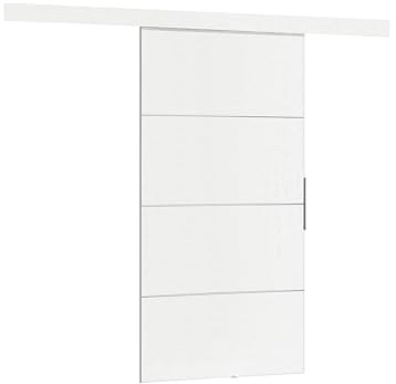 Mirjan24 Schiebetür Multi Plus 80 mit Selbstschließer (Weiß) | Komplettes Schiebetür-Set mit Aluminiumgriff, Ziereinsätzen und kugelgelagertem Laufsystem, links oder rechts montierbar
