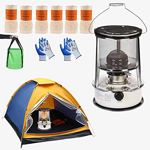 Samnuerly Réchaud à kérosène intérieur sans électricité, Puissance de feu réglable, Chauffage de Camping, réchaud de Tente pour l'hiver, Chauffage Efficace à 360 ° (Taille : 6L/Blanc) (6L/Blanc)