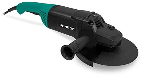 VONROCPRO Meuleuse d'angle - 2600W - Ø230mm - démarrage progressif - convient pour la pierre, le béton et l'acier - poignée latérale incluse - câble en caoutchouc de 3m - Disque de coupe non inclus