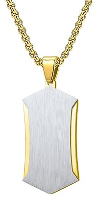 Dsnyu Halskette Herren Edelstahl Gold, Ketten Anhänger Men Hundemarke Korn Modeschmuck Accessoires