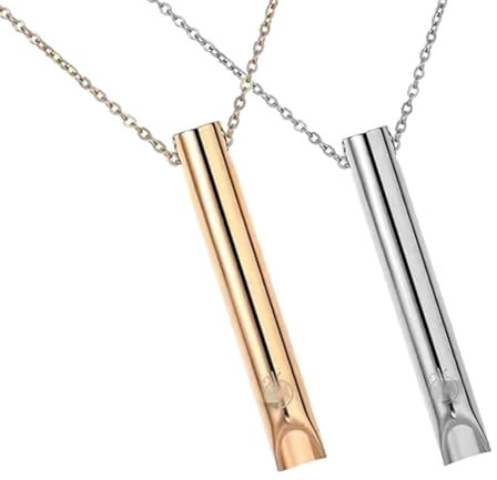 DALAETUS 2 Stück Tragbares Atmung Halskette Set, Stressabbau Mit Zwei Farben, Zur Linderung Von Stress Und Angst, Atemübungen, Geschenk Für Liebhaber, Valentinstag