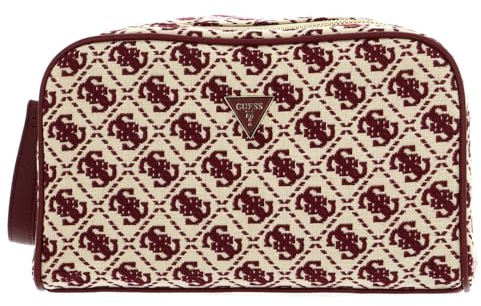 GUESS Kulturbeutel Trousse Double Zip Cosmetic Bag Merlot Mehrfarbig