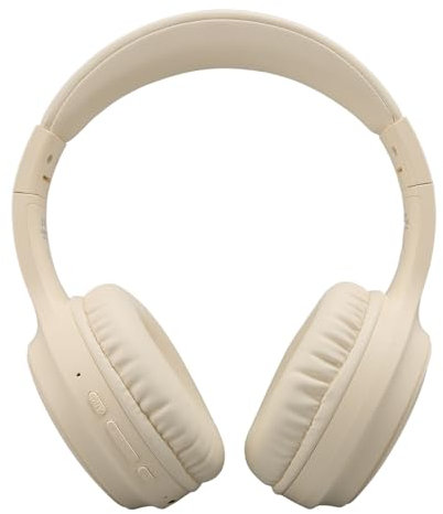 Bluetooth Headphones Over Ear, 50H Playtime ANC Active Noise Cancellation Dual Playback Mode HiFi Stereo Foldable Headset, Wireless Headset for Travel Office (Apricot)