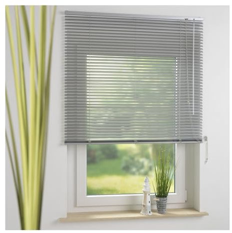 Aluminium-Jalousie, Wand -und Deckenmontage, Breite: 110 cm/Länge: 160 cm, Farbe: Silber