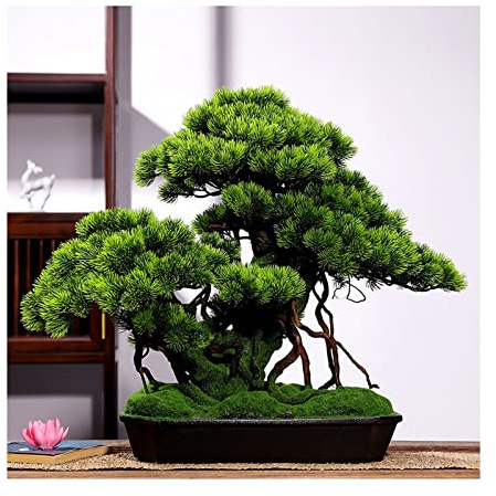 Künstlicher Bonsai-Baum Künstlicher Bonsai-Baum for den Innenbereich, groß, grün, Simulation Willkommenskiefer, Bonsai-Baum, Wohnzimmer, Büro, Desktop-Dekoration, gefälschter Baum, künstliche Bonsai-P