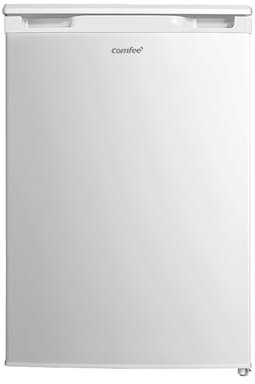 COMFEE' RCD133WH2(E) 131L Under Counter Larder Fridge, Freestanding, LED Light, Adjustable Thermostat, Reversible Door, Removable Glass Shelves, Low Noise, White