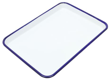 Luxshiny Emaille-Bräter Emaillierter Stahl Längliche Kuchenform Kuchenform Bräter Lebensmittelbehälter Backform Lasagne-Pfanne Für Truthahn Brathähnchen Schinken 26 X 18 Cm
