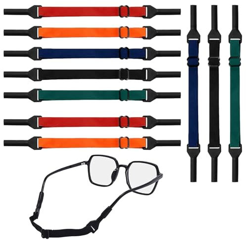 Asheyya 10PCS Adjustable Glasses Strap Sports, Soft Sports Band for Glasses (5 Colors)