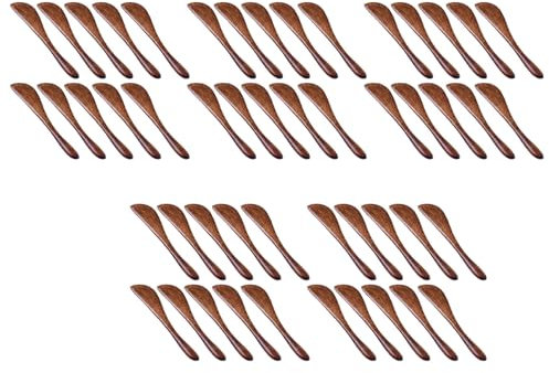 Caooneoal Lot de 50 Couteaux à Beurre en Bois, Couteaux à Condiments de 15,2 cm en Bois, Ustensiles de Cuisine Super Pratiques, épandeur de Gelée.