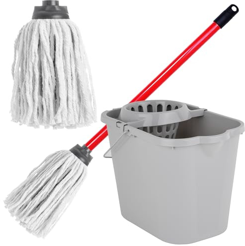 Cotton Floor Mop Super Absorbent Cotton Mop Head With Handle | Ideal Mop For Home, Office & Commercial Use