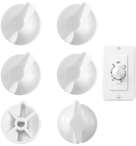 6Pcs Timer Knob Replacement, Timer Switch Knob Compatible with Intermatic - 146MT574, Timer Switch Parts FD Series Spring Wound Timers for Wall Timer Bathroom Fan Light Compatible