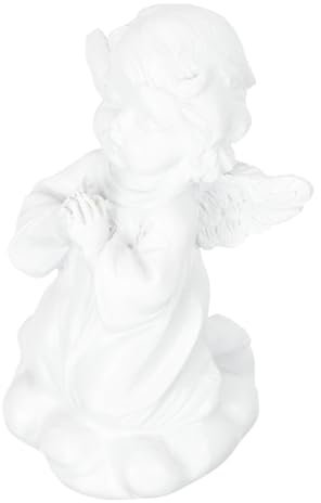 MUSISALY Statuetta Decorativa in Gesso Bianco a Forma di Angelo Vintage, Ornamento Stabile e Delicato per Tavolo e Scrivania, come Regalo Adorabile
