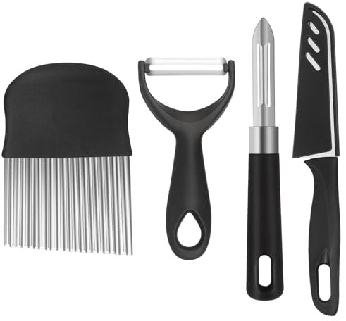 Peelers for Kitchen,Set of 4 Sharp Stainless Steel Quick Potato Peeler, Y-Shaped Traditional Potato Peeler, Potato Crinkle Cutter, for Rotary Peeling Cutting and Slicing of Fruits and Vegetables