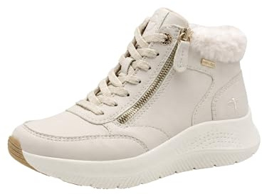 TAMARIS Comfort dam spets boot platt duo-tex modestövlar, elfenben, 38 EU, elfenben, 38 EU