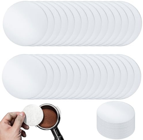 PLUSHCEWT 300 Pcs Espresso Paper Filters, Unbleached Round Coffee Filter Papers Multiple Sizes for Espresso Machines Coffee Machines Mocha Pot Replacement Filters for Home Cafe Use (60mm)