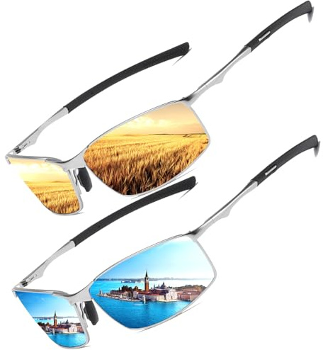 Polarisierte Pilotenbrille Sonnenbrille Herren Damen Freien Leichtgewicht Metallrahmen Angeln Golf Fahren Stilvoll Retro Flieger brille Cat 3 CE